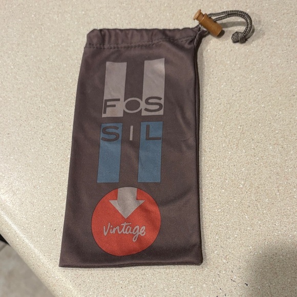 Fossil Brown and Red Men's Pouch - Picture 1 of 1